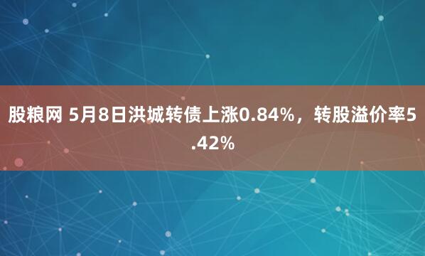 股粮网 5月8日洪城转债上涨0.84%，转股溢价率5.42%
